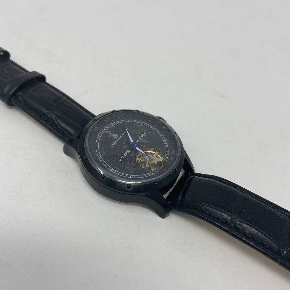 NEW Watch Constantin Weisz Mens Auto Black Leather